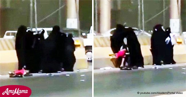 Mujer tira y abandona a su bebé en medio de brutal pelea callejera capturada en video