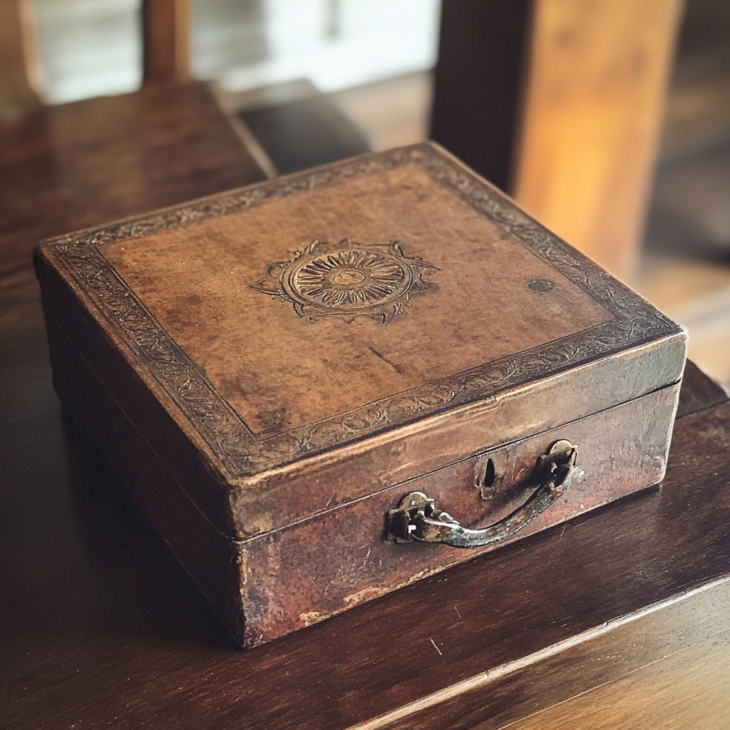 Una caja de madera sobre una mesa | Fuente: Midjourney
