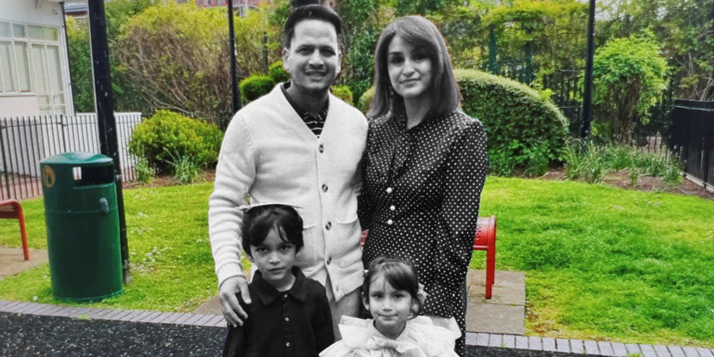 Mariam Ali Syed, Javed Syed y sus hijos Zayn y Amani | Fuente: https://x.com/gulftoday