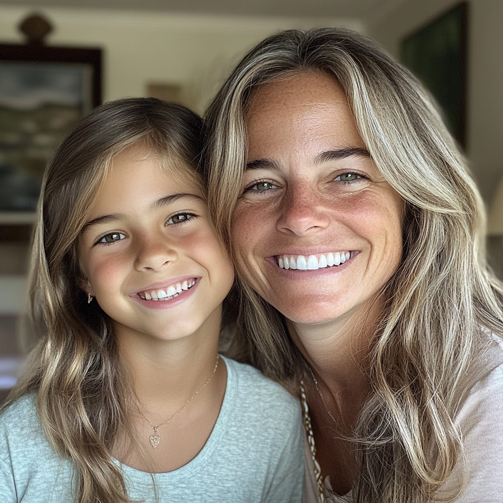 Un sonriente dúo de madre e hija | Fuente: Midjourney