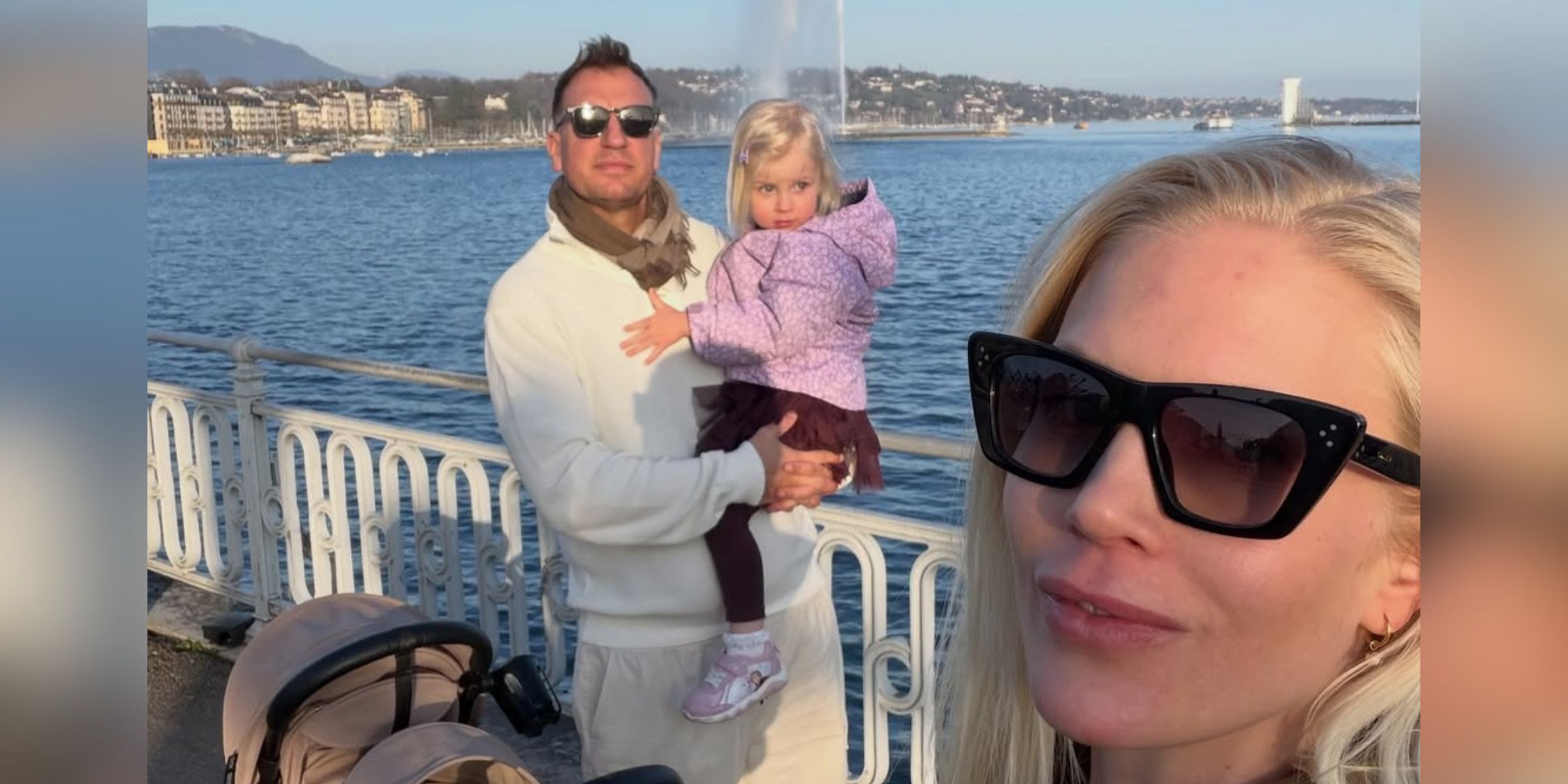 Maxi López con su hija Elle en brazos y su esposa Daniela Christiansson | Fuente: Instagram/danielachristiansson