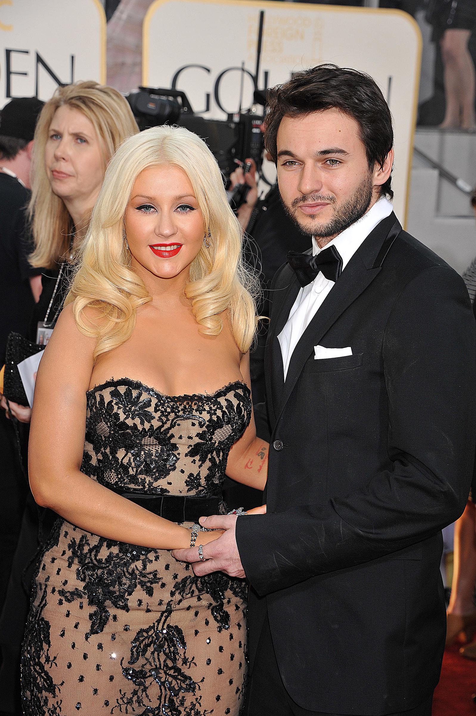 Christina Aguilera y Matthew Rutler en la 68ª edición de los Globos de Oro en Beverly Hills, California, en 2011. | Fuente: Getty Images