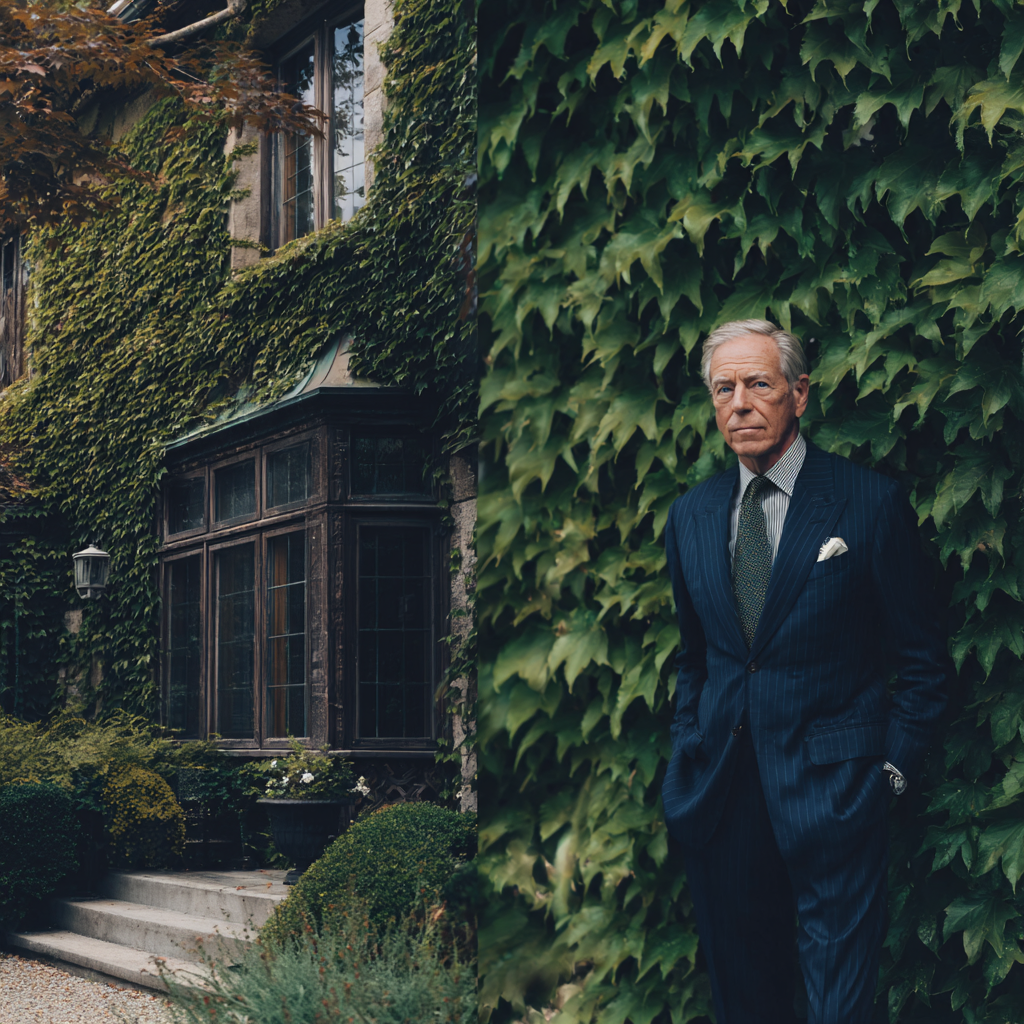 Un uomo anziano in piedi fuori da una casa | Fonte: Midjourney