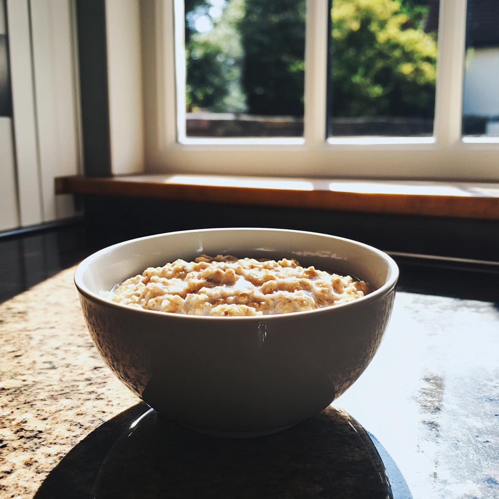 Un cuenco de avena sobre una mesa | Fuente: Midjourney