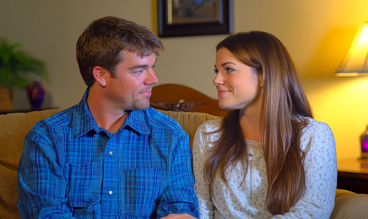 Una pareja compartiendo una mirada cariñosa | Fuente: Midjourney