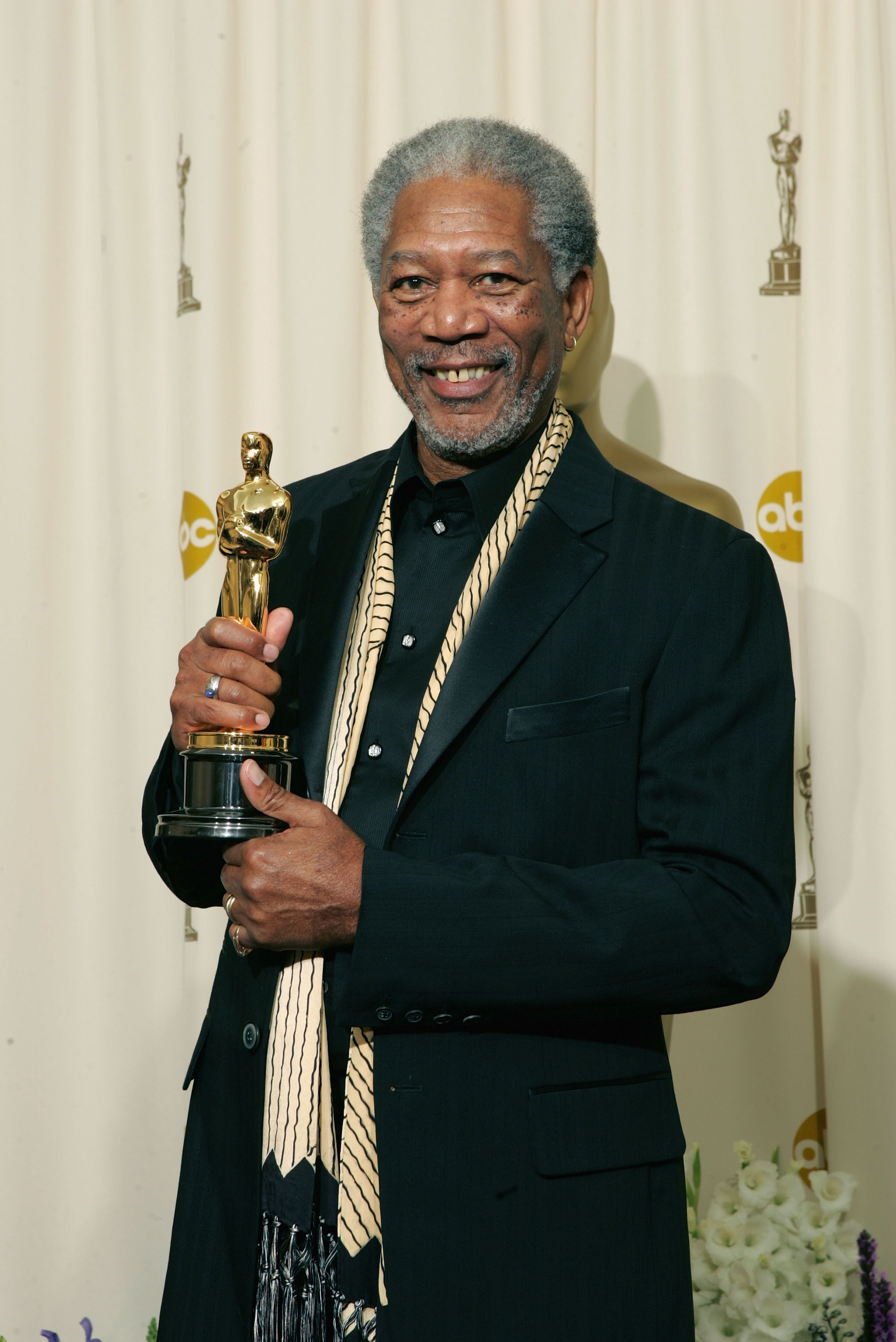 Morgan Freeman en la 77ª edición de los Oscar, en 2005. | Foto: Getty Images