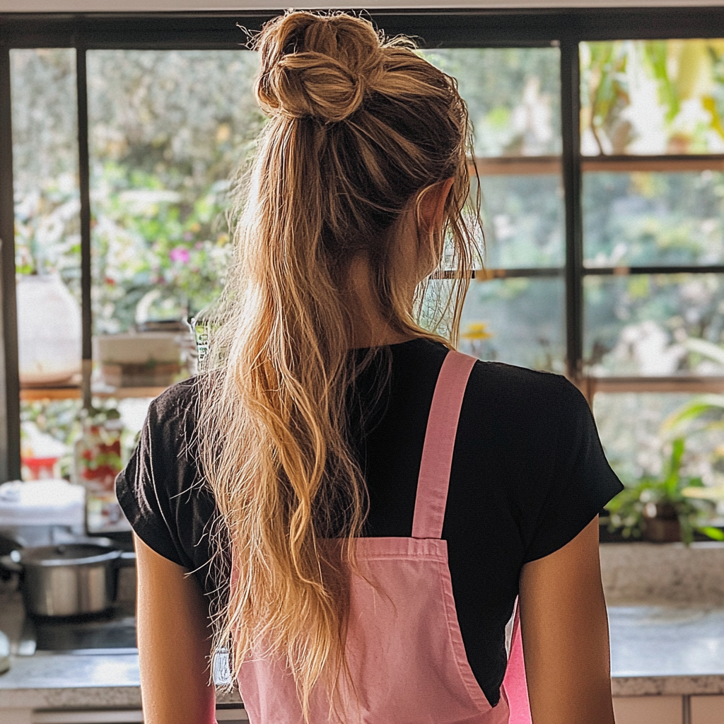 Una mujer ocupada en la cocina | Fuente: Midjourney