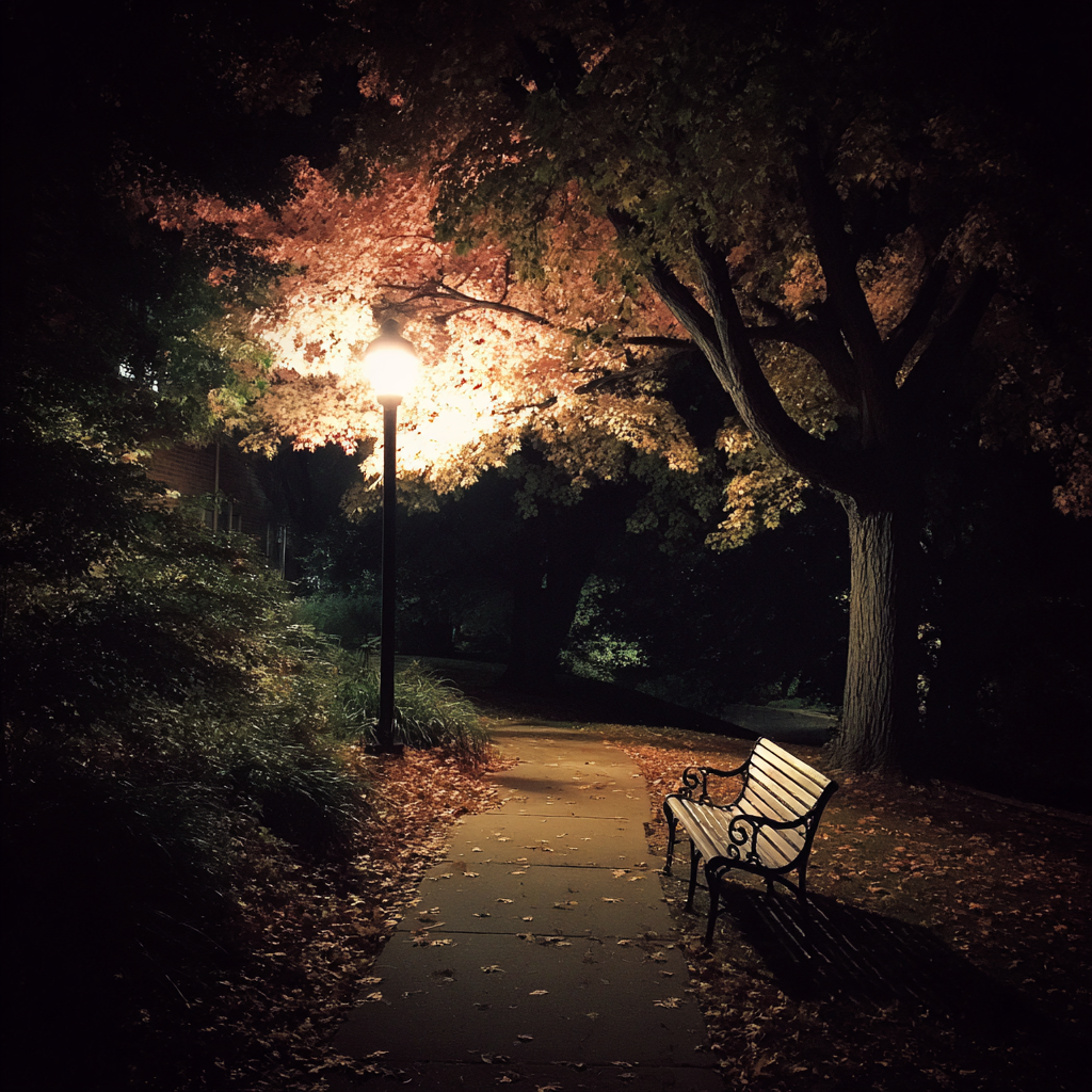 Un banco en el parque | Fuente: Midjourney