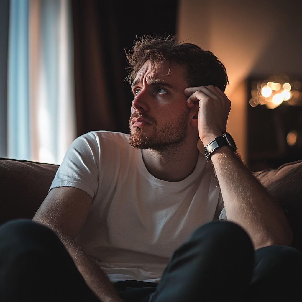Un uomo assorto nei suoi pensieri | Fonte: Midjourney