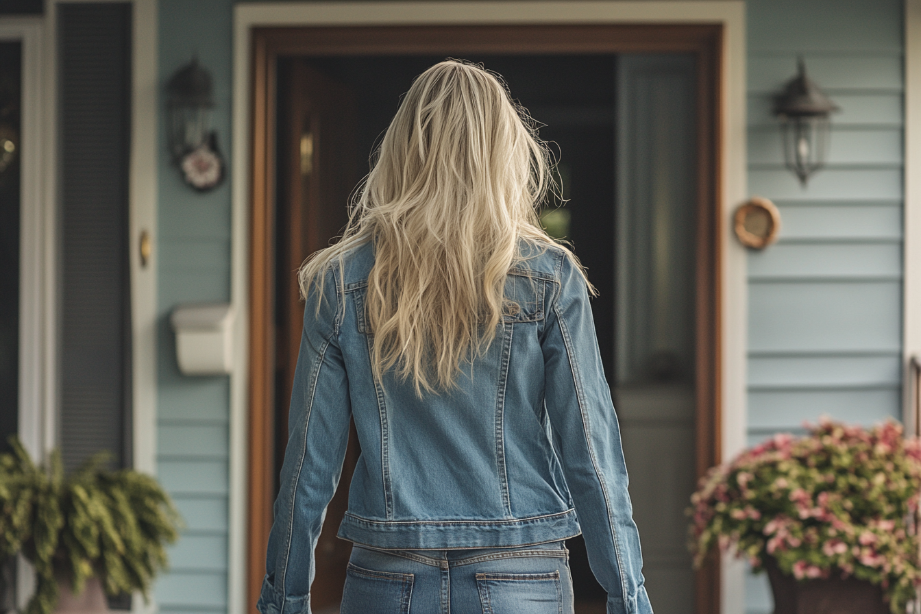 Una mujer caminando por el interior | Fuente: Midjourney