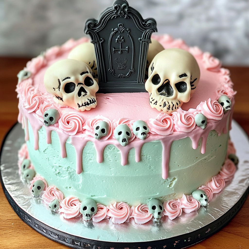 Un pastel de cumpleaños morboso | Fuente: Midjourney