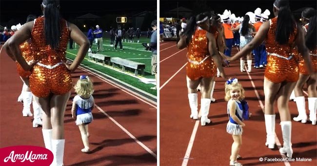 Pequeña bailarina se robó el show con sus movimientos en un partido de fútbol