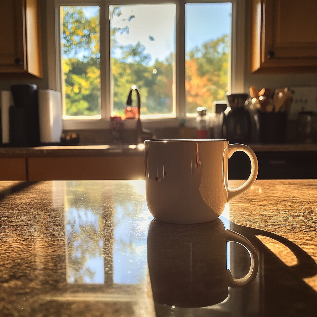 Una taza en la encimera de la cocina | Fuente: Midjourney