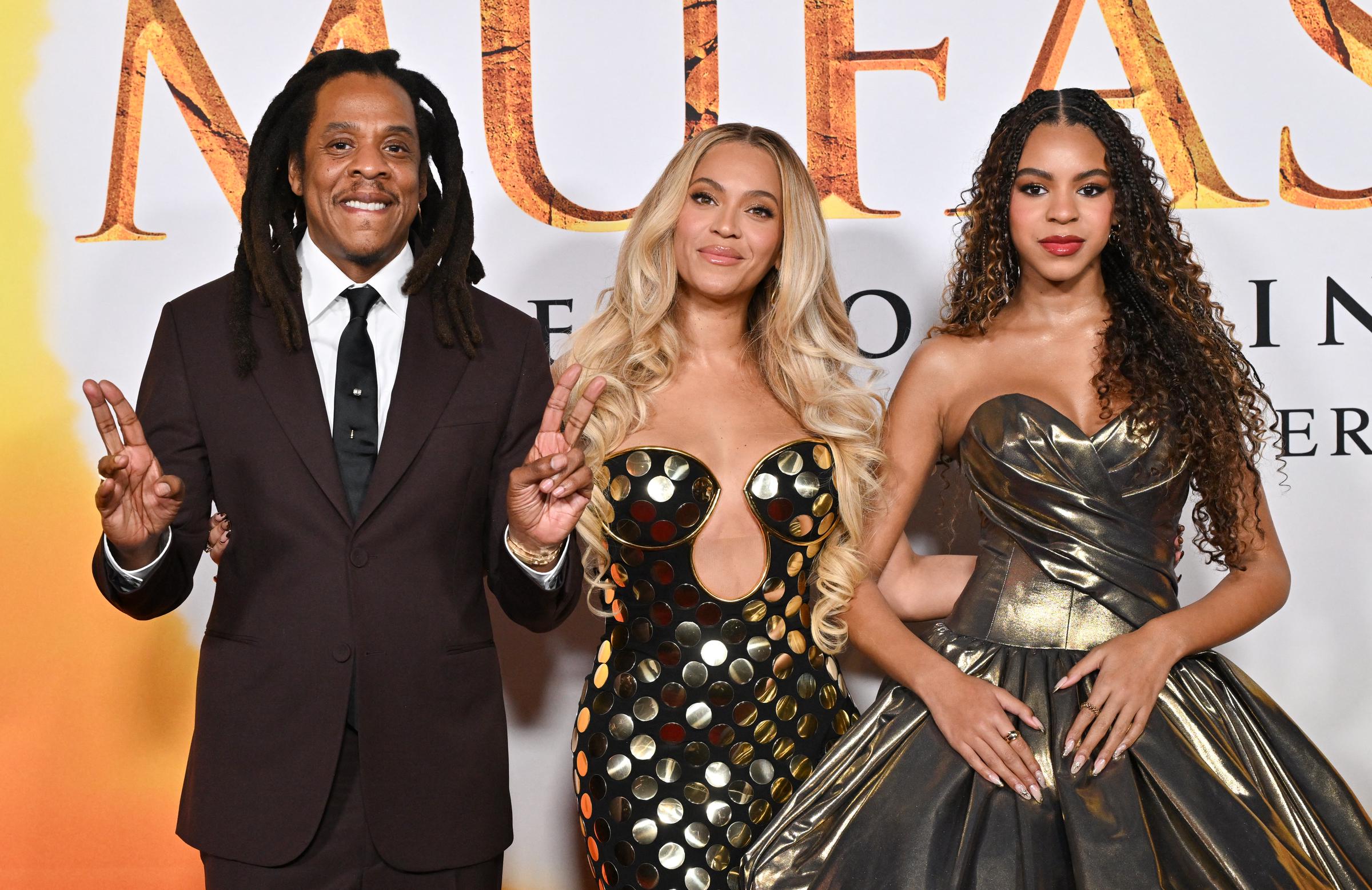 Jay-Z Carter, Beyoncé Knowles-Carter y Blue Ivy Carter. | Fuente: Getty Images