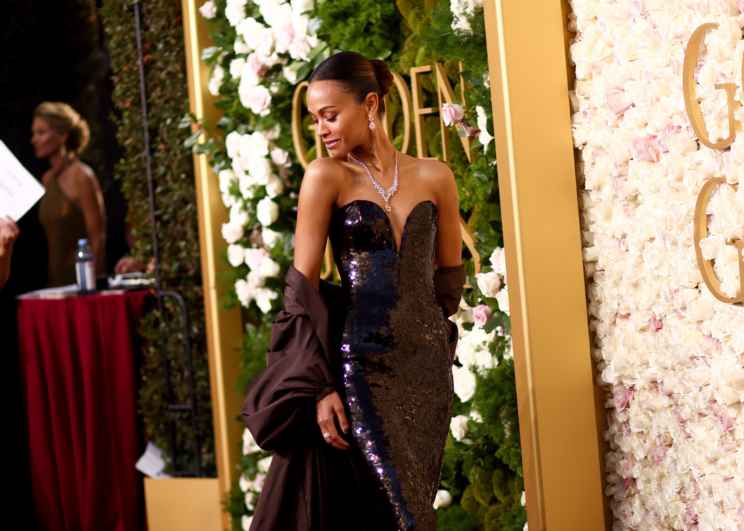 Zoe Saldana en la 82ª edición de los Premios Globo de Oro en The Beverly Hilton en Beverly Hills, California, el 5 de enero de 2025 | Fuente: Getty Images