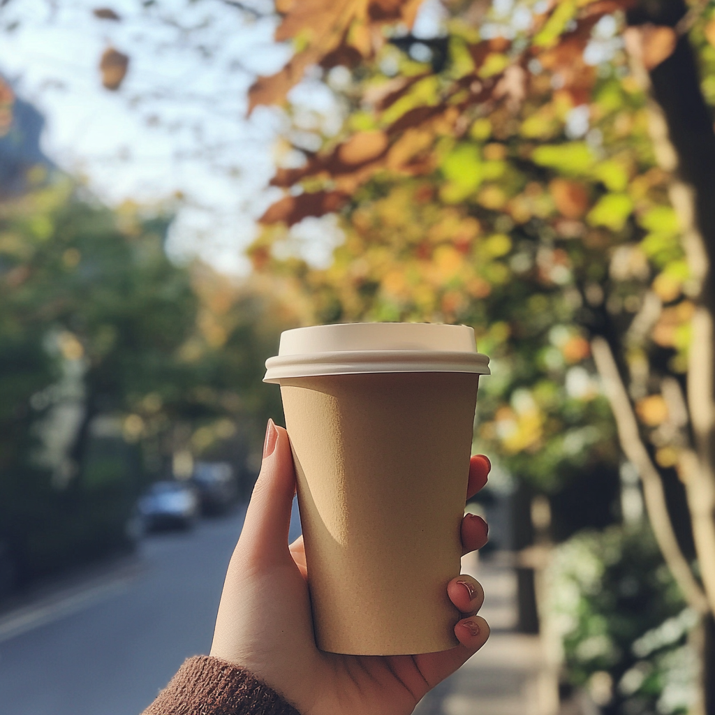 Una persona con una taza de café en la mano | Fuente: Midjourney