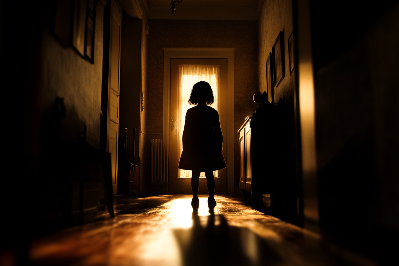 Una niña de pie en una casa | Fuente: Midjourney