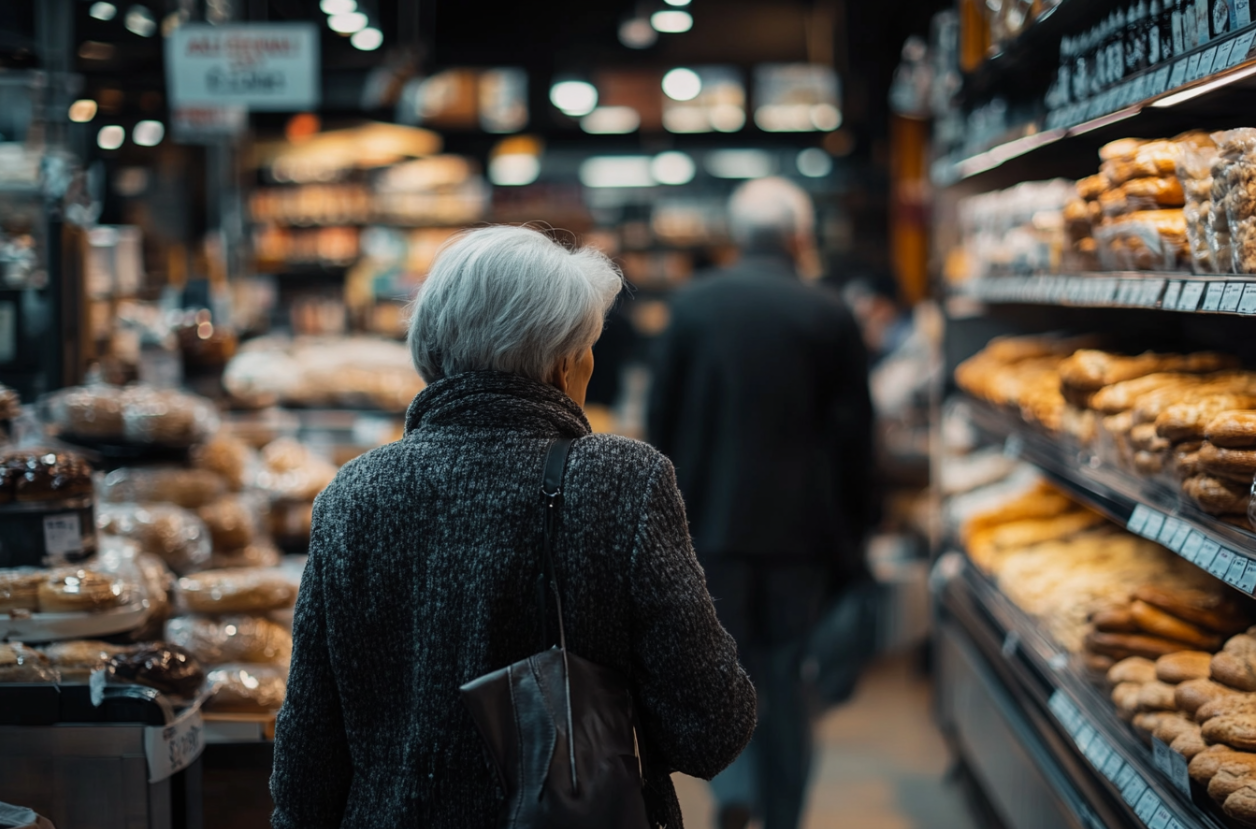 Una mujer en una tienda de comestibles | Fuente: Midjourney