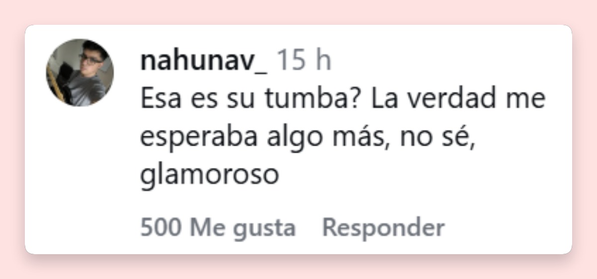 Los internautas quedaron sorprendidos al ver la tumba de Ricardo Fort publicada por Felipe Fort. | Source: Instagram/lagacetatucuman