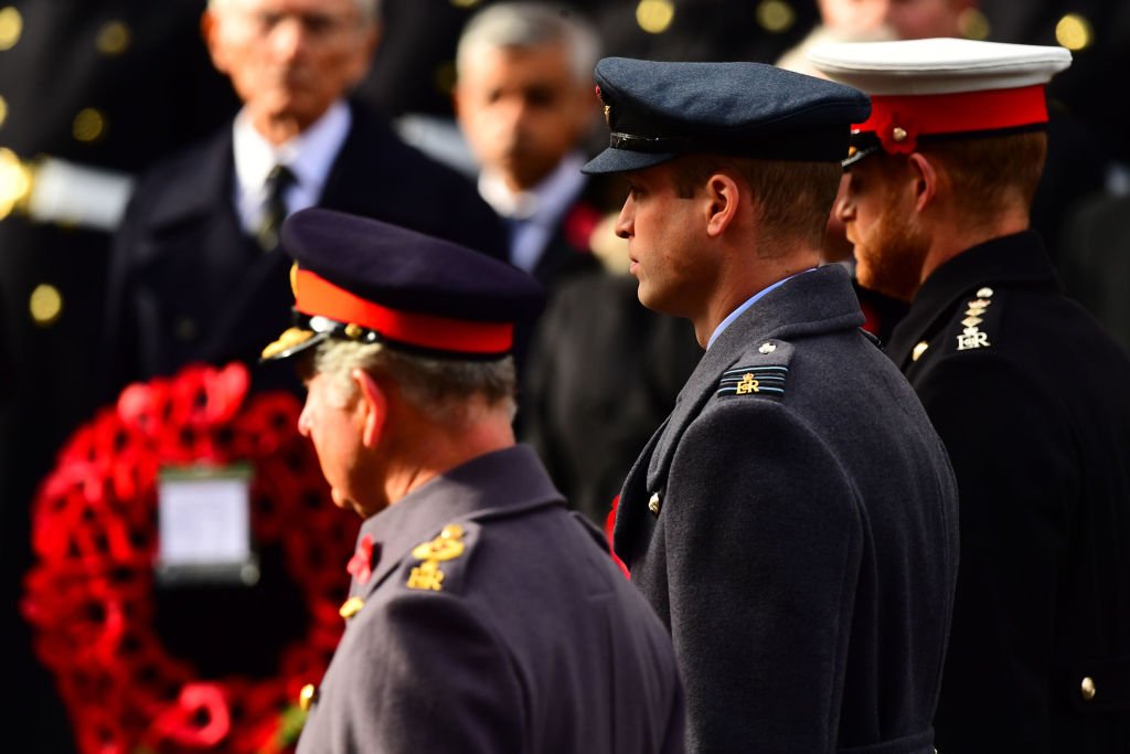 Los príncipes Charles, William y Harry.| Foto: Getty Images