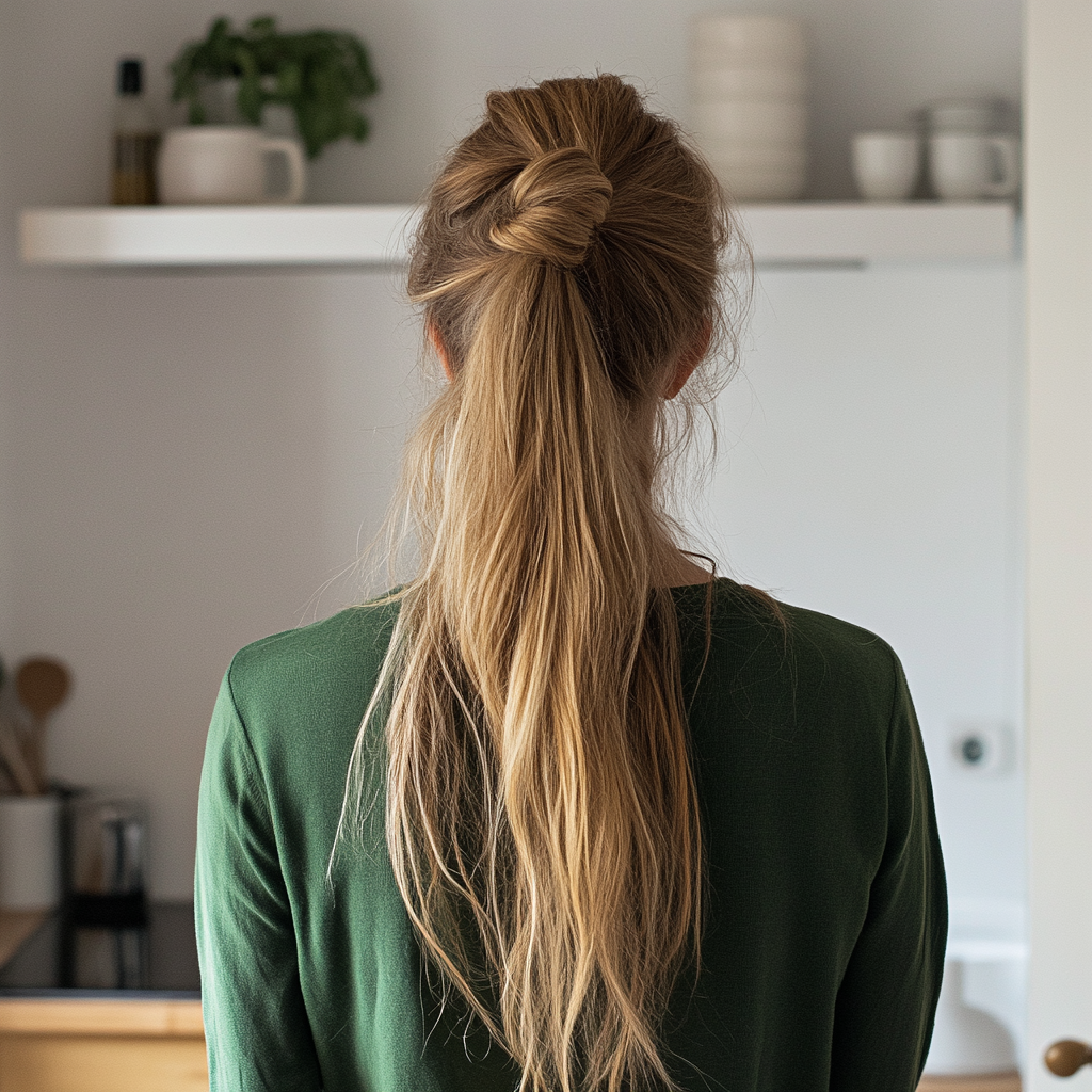 Una mujer de pie en una cocina | Fuente: Midjourney