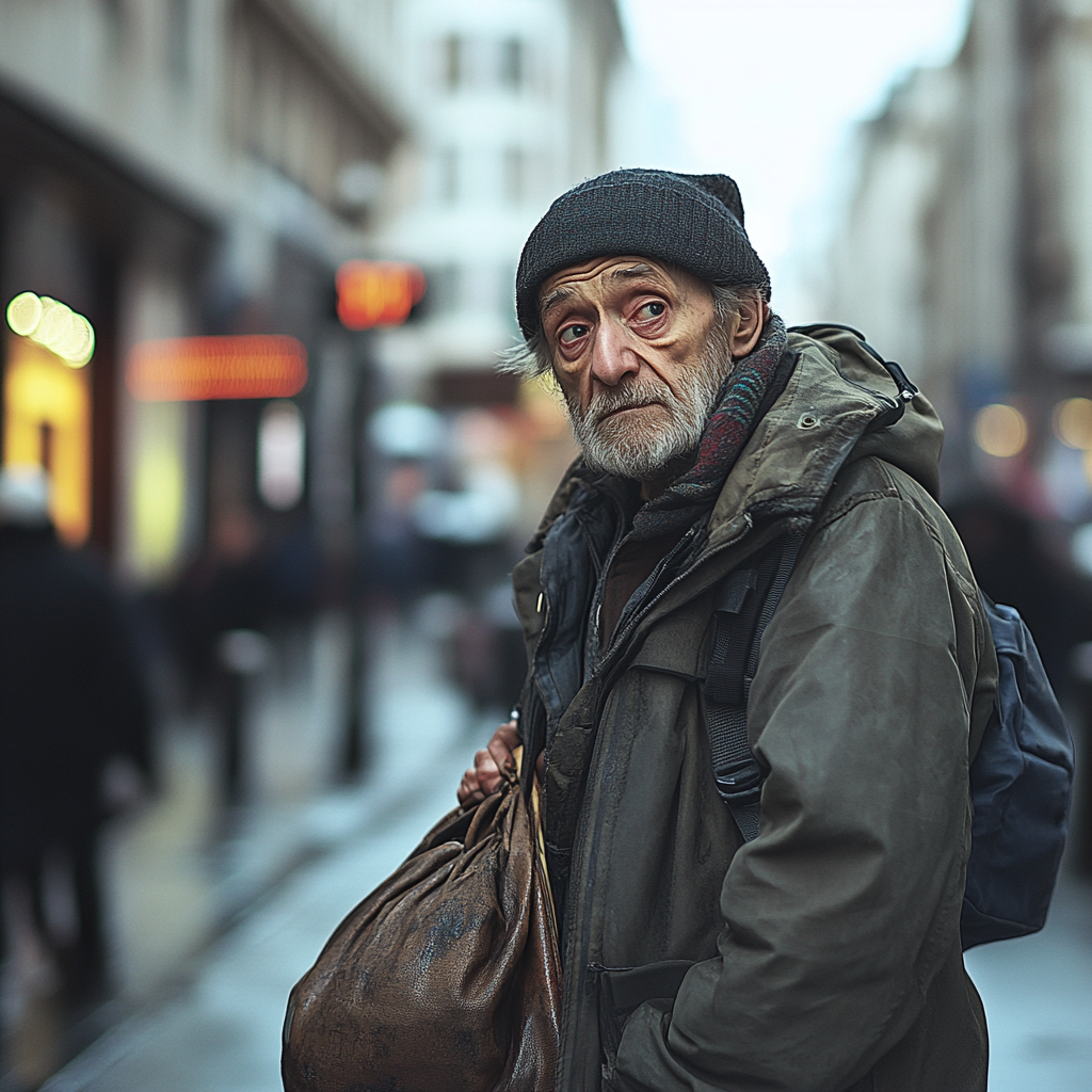 Un hombre triste mirando a su lado | Fuente: Midjourney