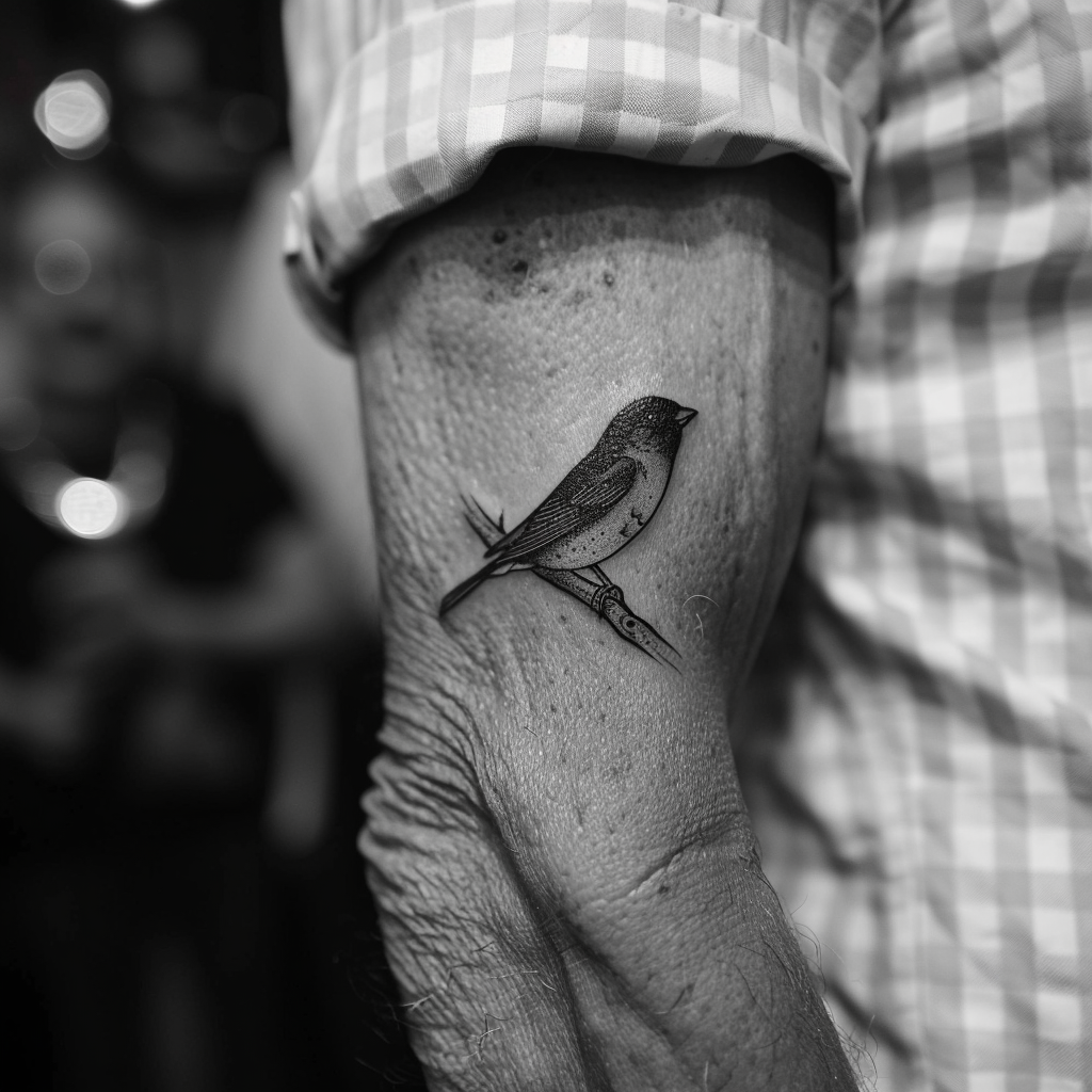 El tatuaje en el brazo del hombre | Fuente: Midjourney