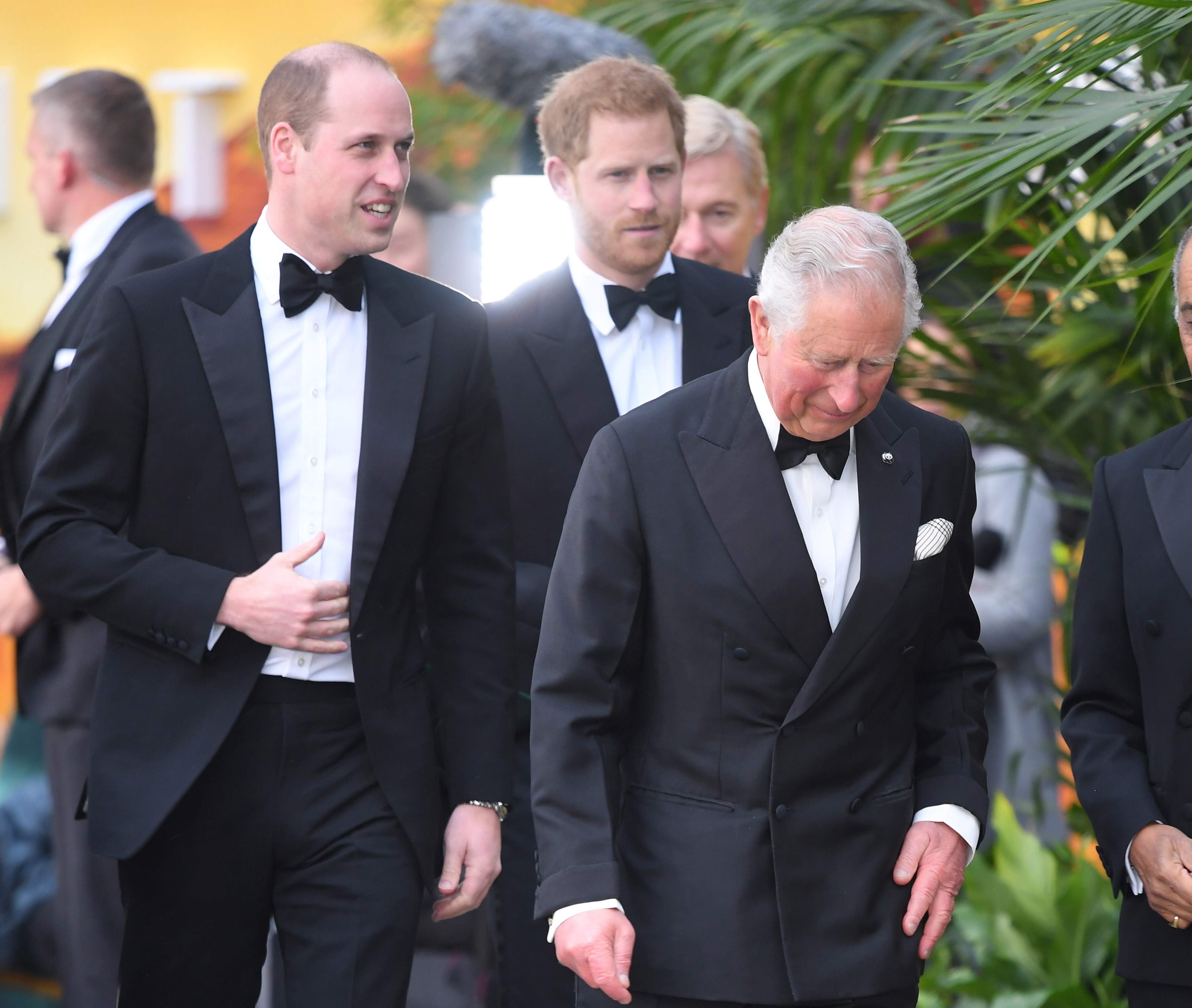 El príncipe William, el príncipe Harry y el rey Charles asisten al estreno de "Our Planet" el 04 de abril de 2019 en Londres, Inglaterra | Fuente: Getty Images