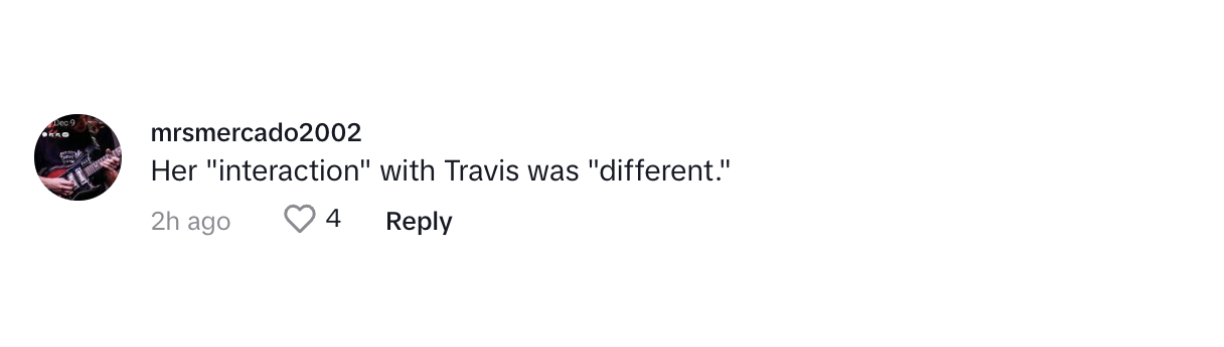 "Su 'interacción' con Travis fue 'diferente'" | Comentario de usuario sobre Julia Roberts, publicado el 2 de julio de 2024 | Fuente: TikTok/pagesix
