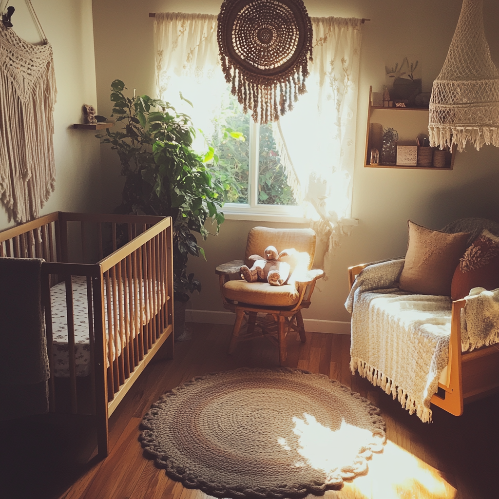 Un cuarto infantil de temática boho | Fuente: Midjourney