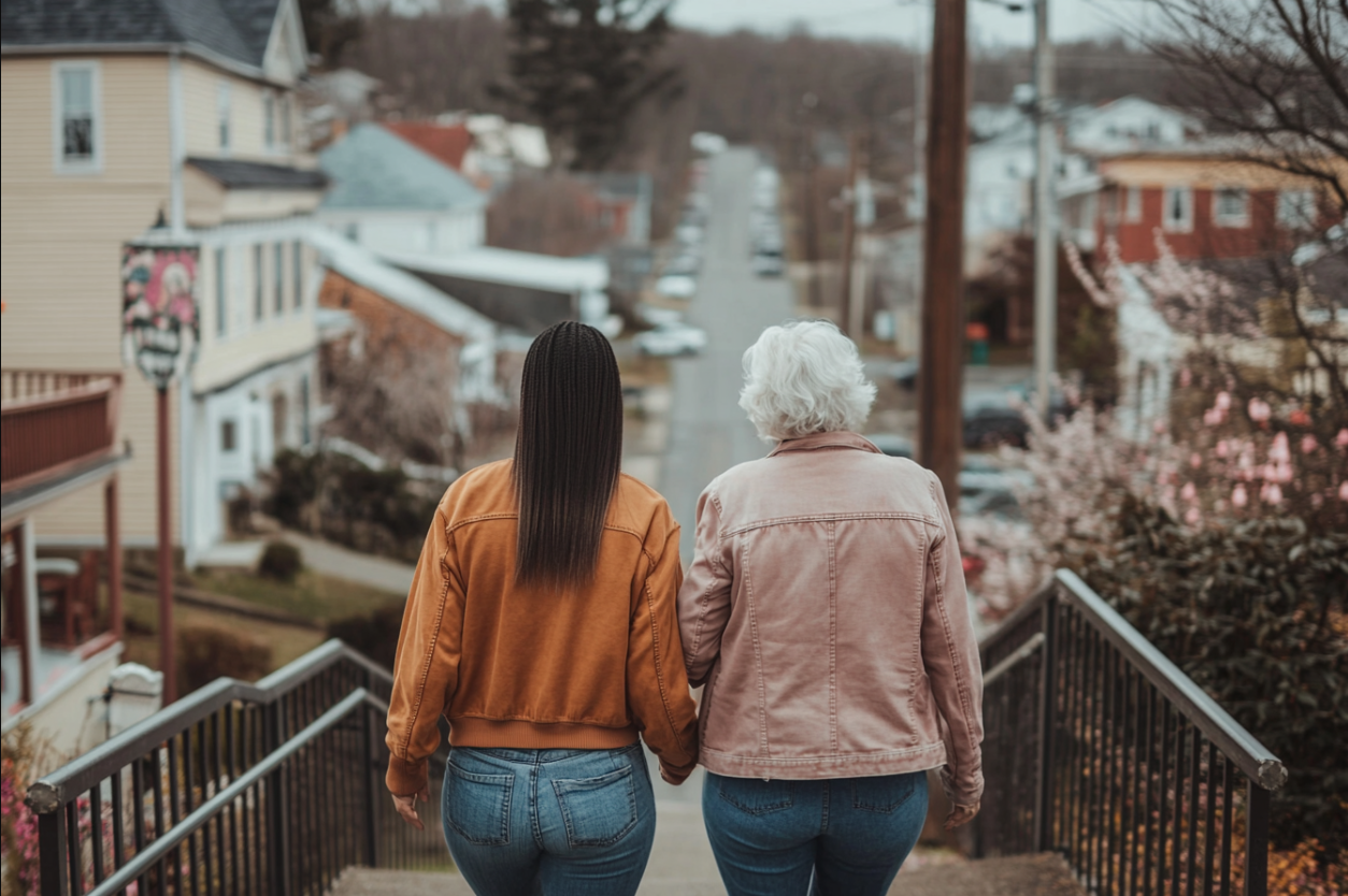 Dos mujeres caminando juntas | Fuente: Midjourney