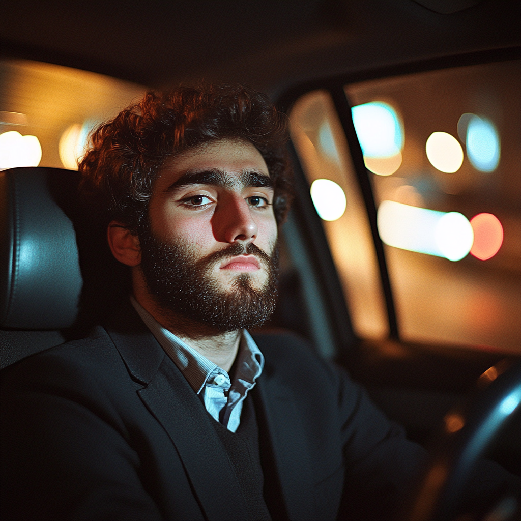 Un hombre disgustado conduciendo | Fuente: Midjourney