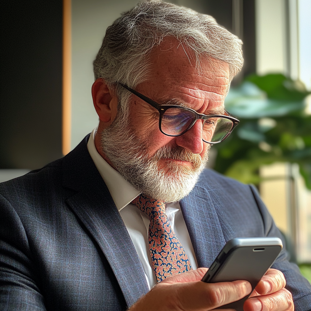 Un hombre utilizando un teléfono | Fuente: Midjourney