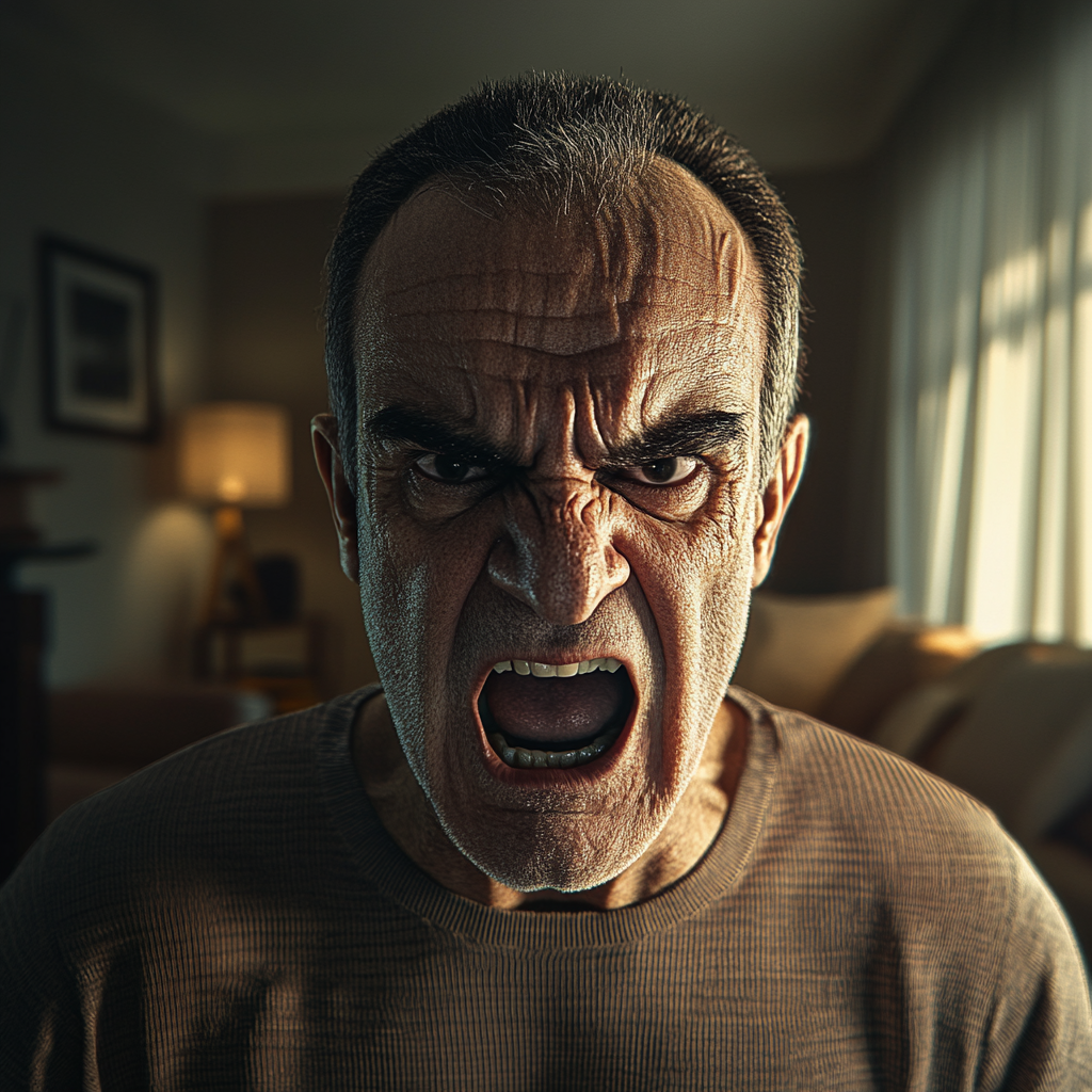 Un hombre grita mientras mira al frente | Fuente: Midjourney