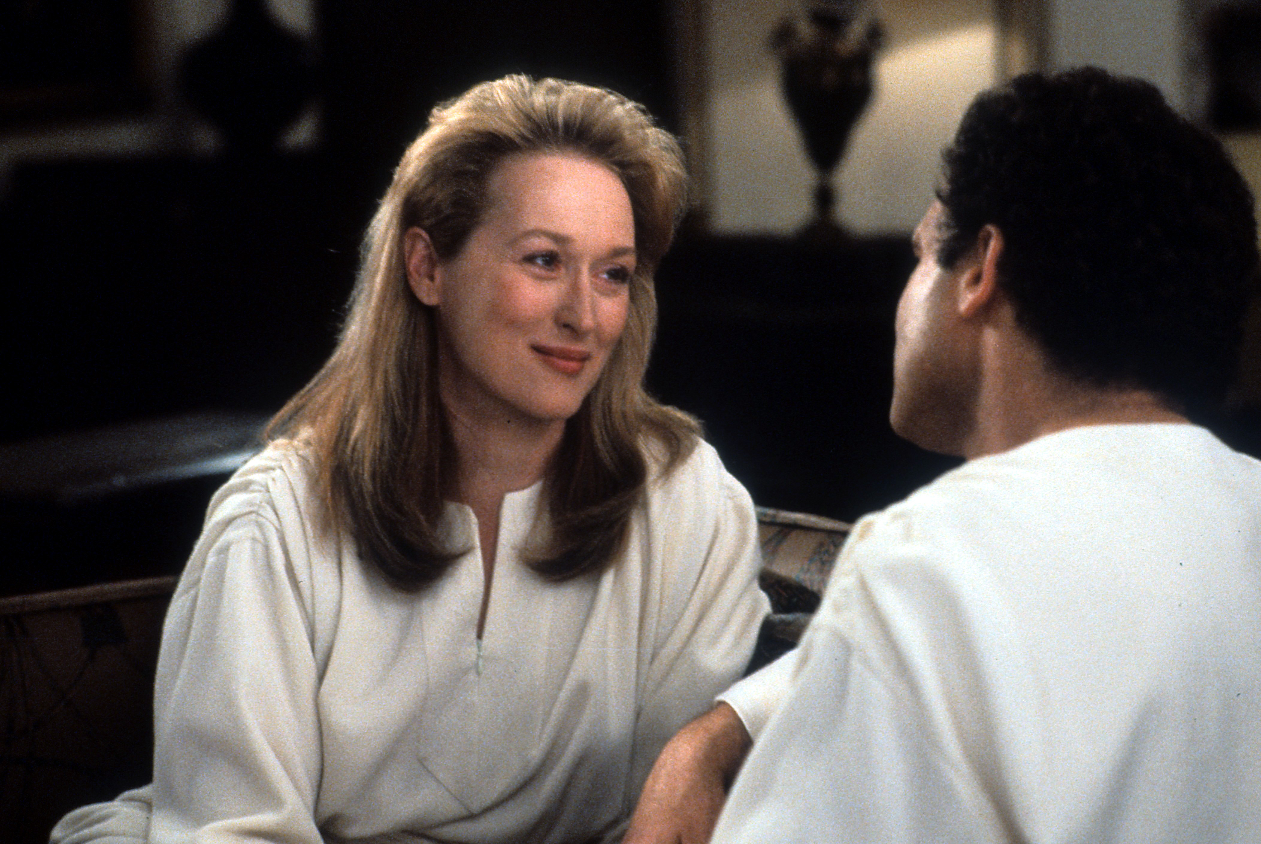 Meryl Streep y Albert Brooks rodando "Defiende tu vida", hacia 1991. | Fuente: Getty Images