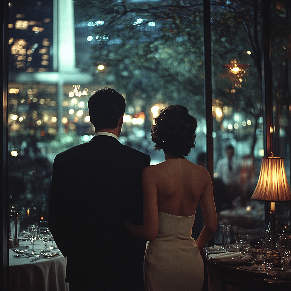 Una pareja en un restaurante elegante | Fuente: Midjourney