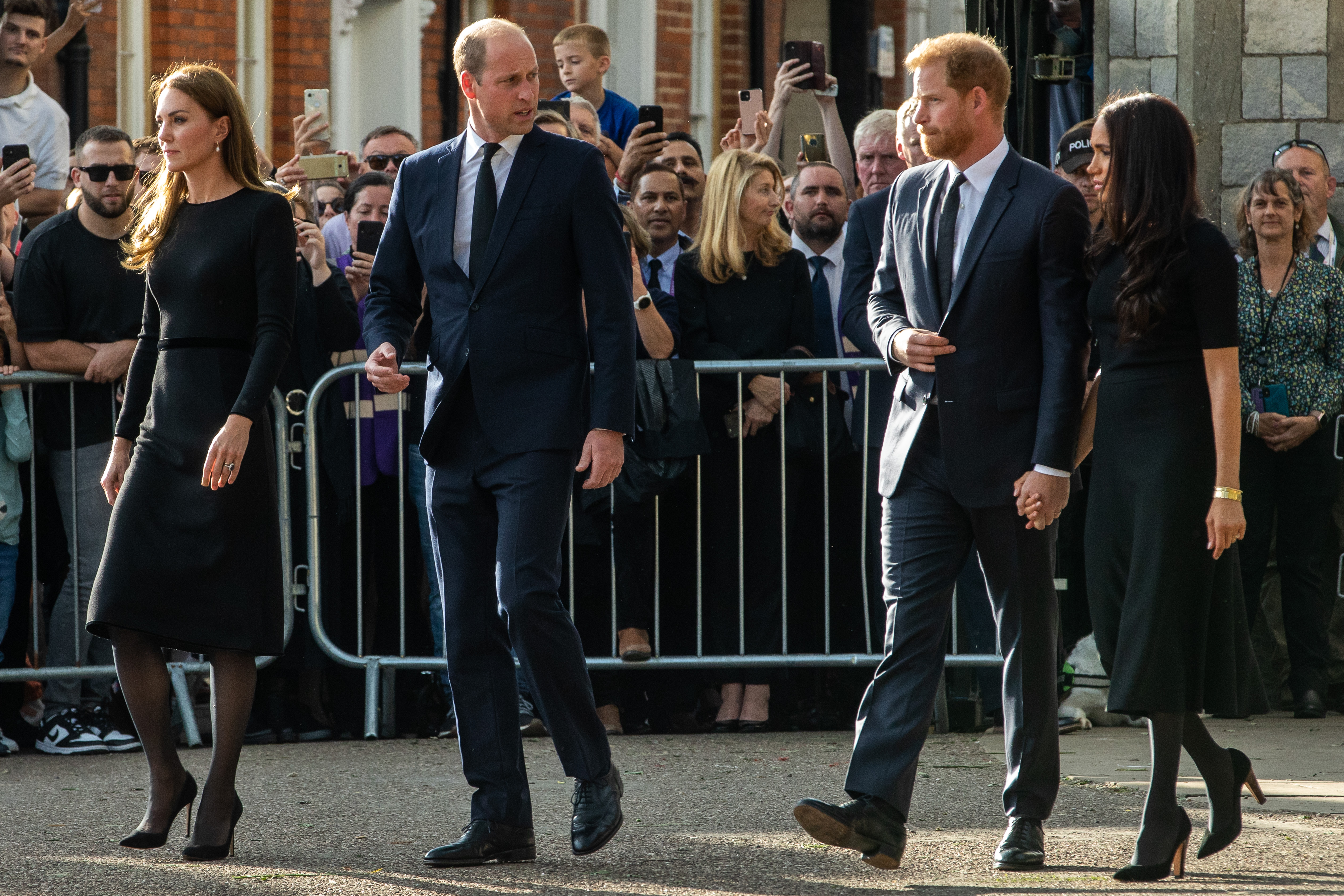 El príncipe William y Kate, princesa de Gales, con el príncipe Harry y Meghan en Windsor en 2022 | Fuente: Getty Images