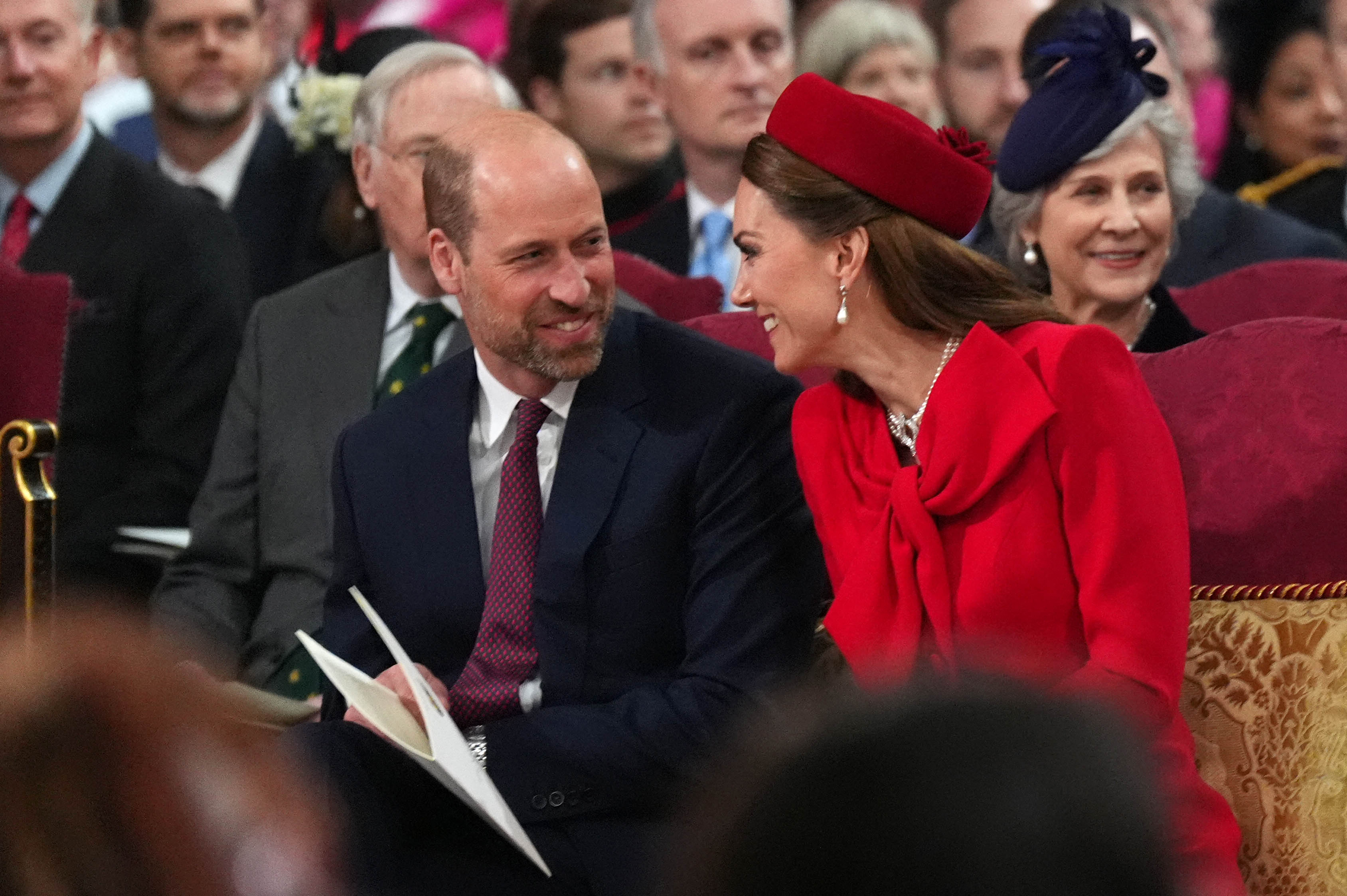 El Príncipe William y la Princesa Catherine asisten a la ceremonia anual de servicio del Día de la Commonwealth en la Abadía de Westminster en Londres, Inglaterra, el 10 de marzo de 2025. | Fuente: Getty Images