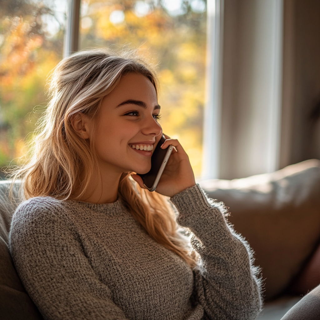 Una joven hablando por teléfono | Fuente: Midjourney