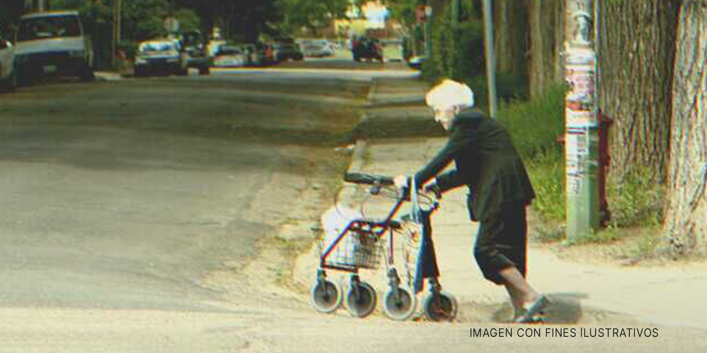 Anciana caminando con un andador. | Foto: Flickr/Daniel Paquet