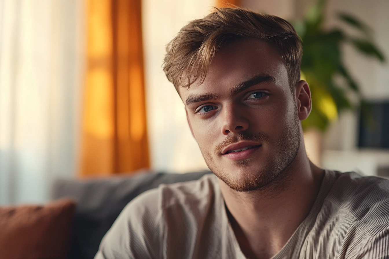 Un hombre sonriendo mientras habla | Fuente: Midjourney