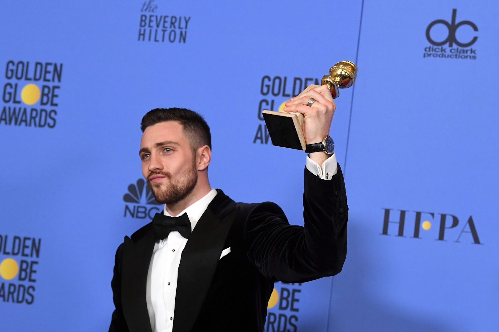 Aaron Taylor-Johnson durante la 74ª edición de los Premios Golden Globe el 8 de enero de 2017, en Beverly Hills, California. | Fuente: Getty Images