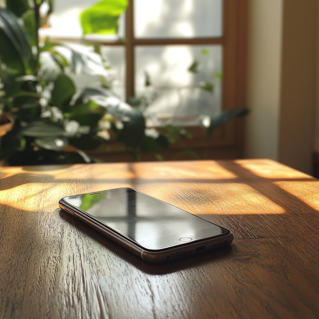 Un móvil sobre una mesa | Fuente: Midjourney