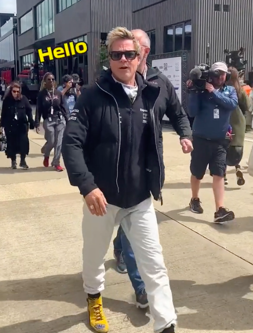 Brad Pitt en el Gran Premio de F1 de Gran Bretaña en Northampton, Inglaterra, publicado el 4 de julio de 2024 | Fuente: TikTok/f1