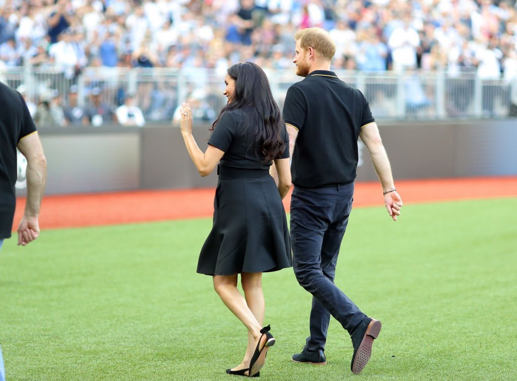 El príncipe Harry y Meghan en el juego de béisbol en el estadio de Londres el 29 de junio.  | Imagen: Getty Images