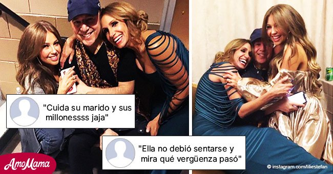 Lili Estefan se sentó en las piernas del marido de Thalía y provocó una controversia