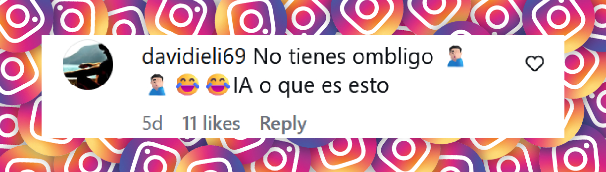 Comentario de una persona sobre el ombligo de Cristina Pedroche tras compartir imágenes de sus vacaciones en Ibiza | Fuente: Instagram/cristipedroche
