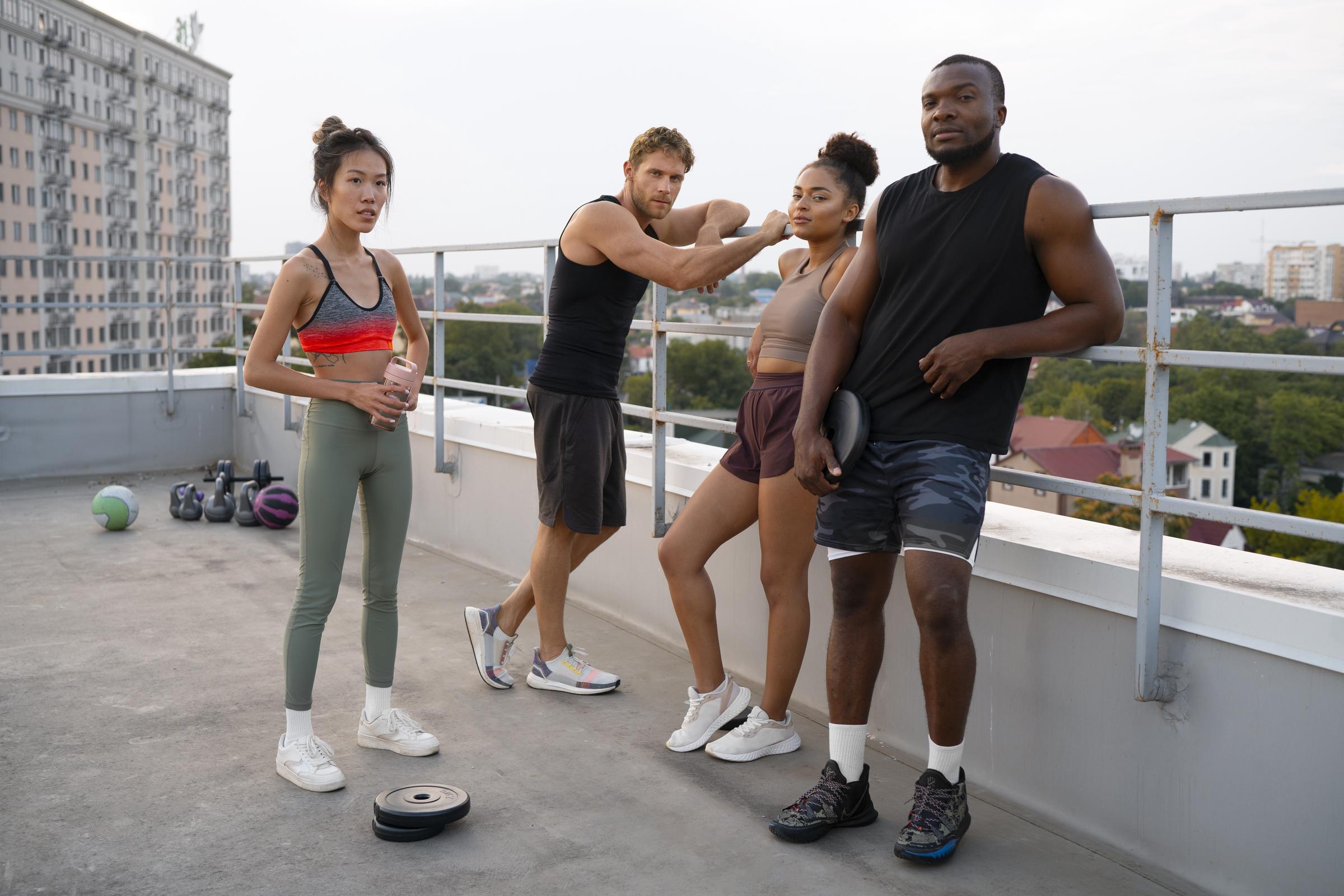 Gente entrenando al aire libre | Fuente: Freepik