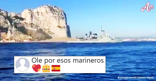 Barco de la Armada navega frente a Gibraltar con el himno español: reacciones de las personas