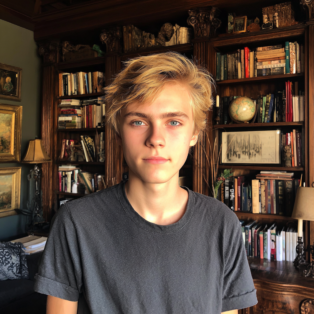 Un adolescente in piedi in una casa studio Fonte: Midjourney